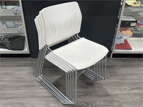 5 STACKABLE MODERN STYLE CHAIRS