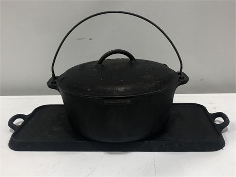 CAST IRON DUTCH OVEN AND GRIDDLE