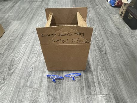 50 PAIRS OF NEW ADJUSTABLE SAFTEY GLASSES