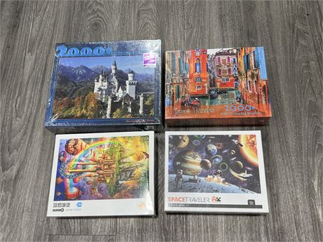 4 FACTORY SEALED JIGSAW PUZZLES