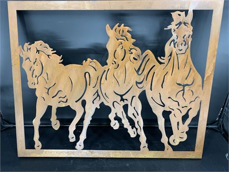 HORSE DETAILED METAL WALL PIECE (33”x26”)