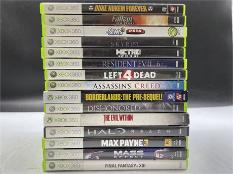 15 MISC XBOX 360 GAMES - MOST COMPLETE WITH MANUALS