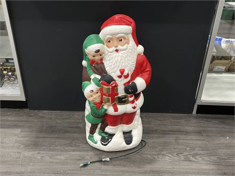 VINTAGE SANTA W/ HIS ADORABLE LITTLE HELPERS CHRISTMAS BLOW MOLD - 29” TALL