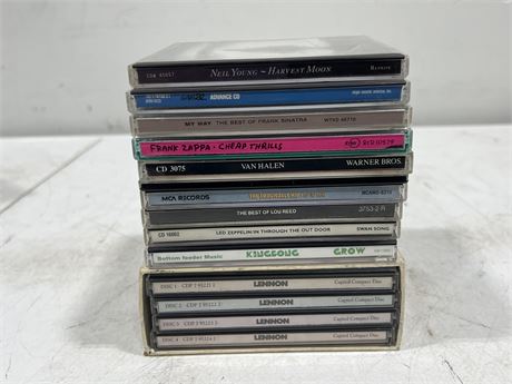STACK OF MISC CDS INCLUDING LENNON BOX SET