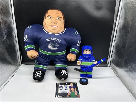 AS NEW VANCOUVER CANUCKS BO HORVAT PILLOW 21” + CUSTOM 3D PRINTED PETTERSSON