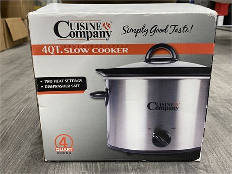 OPEN BOX CUISINE COMPANY 4QT STAINLESS STEEL SLOW COOKER