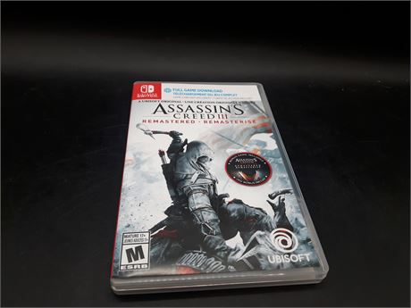 ASSASSINS CREED 3 REMASTERED - BRAND NEW DIGITAL CODE - SWITCH
