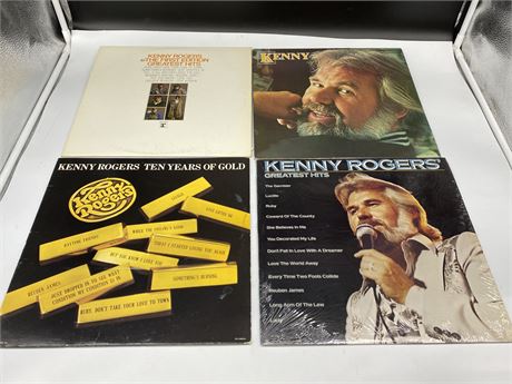 4 KENNY ROGERS RECORDS - VG+