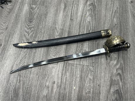 PIRATE THEMED STAINLESS STEEL SWORD (28”)