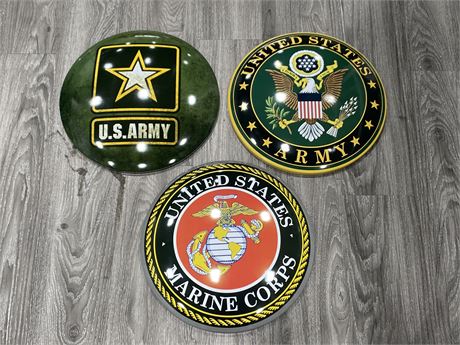 3 METAL US ARMY SIGNS (15.5”)