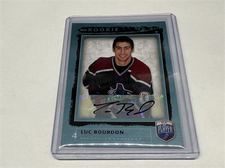 ROOKIE LUC BOURDON AUTO CARD - BE A PLAYER