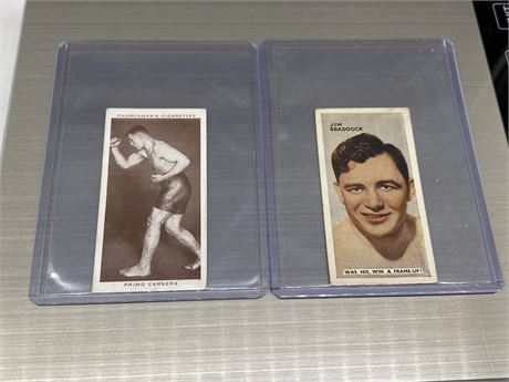 1930s PRIMO CARNERA & JIM BRADOCK BOXING CARDS
