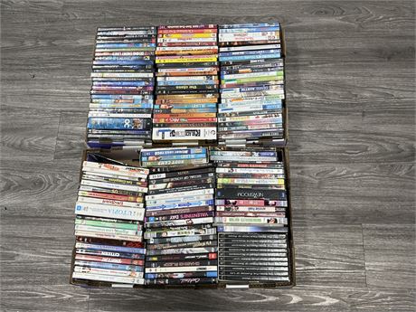 2 FLATS OF MISC DVDS