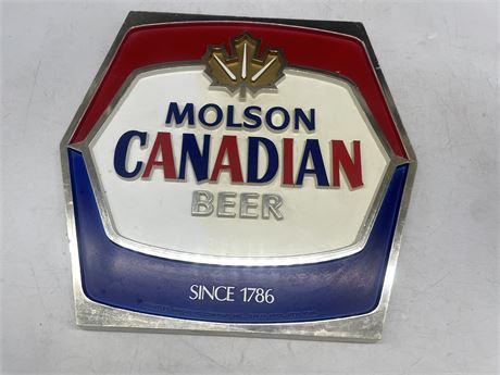 VINTAGE MOLSON CANADIAN BEER SIGN 14”x13”