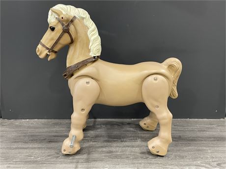 VINTAGE 1950’s CHILDS TOY PALOMINO RIDE ON HORSE “MARVEL THE MUSTANG” 2FT TALL