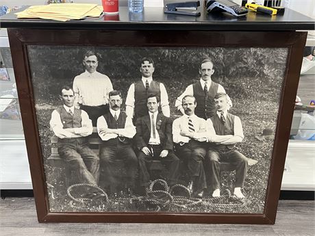 VINTAGE FRAMED PHOTO OF BC’s FIRST POSTMASTERS CANADA POST 40”x50”