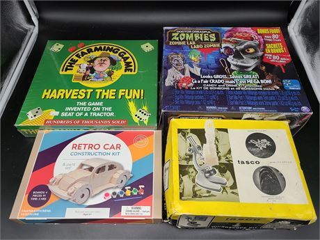 4 ASSORTED BOARD GAMES & KIT