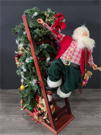 LARGE SANTA CLIMBING LADDER AND TREE (33"Height)