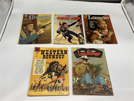 (5) 1950s DELL WESTERN COMICS