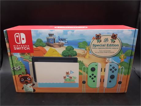 SEALED - NINTENDO SWITCH CONSOLE - ANIMAL CROSSING EDITION