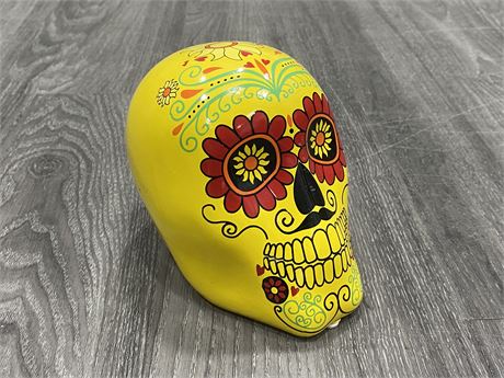 DAY OF THE DEAD PAINTED SKULL DECOR (6” TALL)
