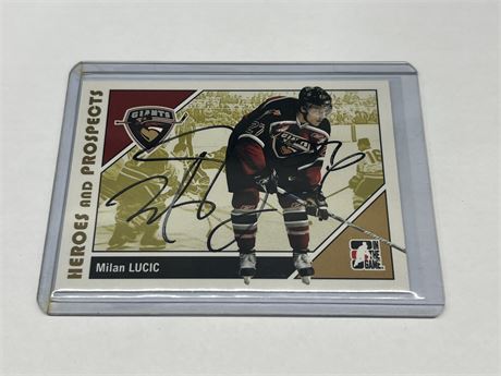 2007/08 MILAN LUCIC IN THE GAME AUTOGRAPHED CARD