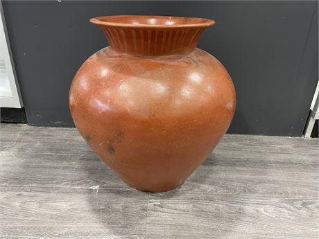 LARGE CLAY POT WITH CHIP 18”x20”