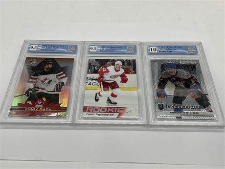3 GCG GRADED 9.5/10 ROOKIE CARDS
