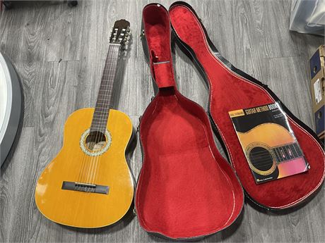HARMONY ACOUSTIC HAND CRAFTED GUITAR IN CASE & BOOK (41”)