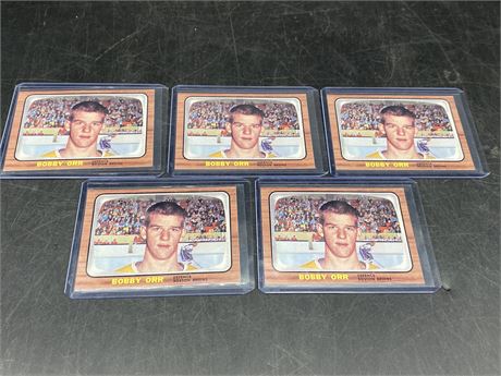 (5) BOBBY ORR ROOKIE REPRINT CARDS