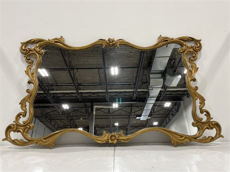 MCM ORNATE GILTED WALL MIRROR 46X28”