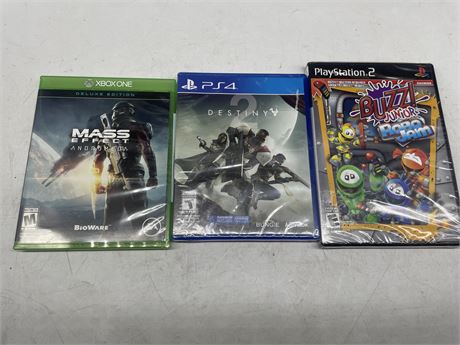 2 SEALED PS2 & PS4 GAMES + XBOX ONE GAME