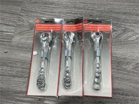 (3) NEW 5PC COMBINATION WRENCH SETS