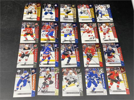 20 UPPERDECK NHL ROOKIE CARDS
