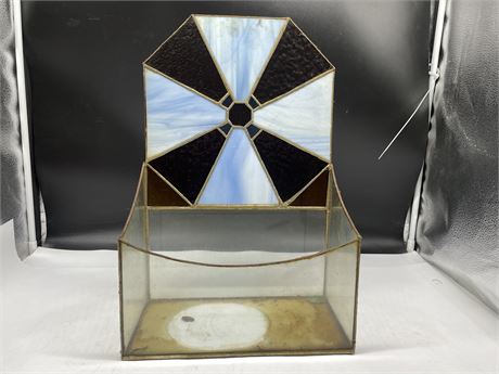 STAINED GLASS PLANTER 12”x6”x18”
