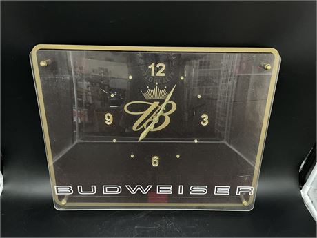 BUDWEISER CLOCK 19”x16”