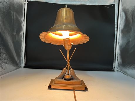 VINTAGE COPPER SIDE TABLE LAMP (16” tall)