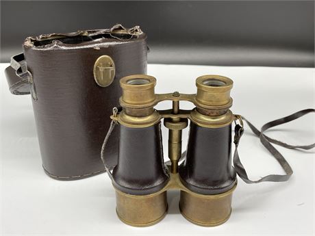 VINTAGE OPERA GLASSES IN CASE (5” TALL)