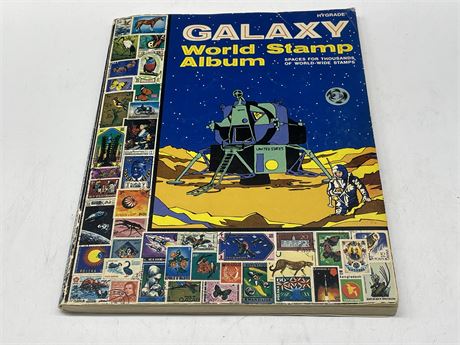 GALAXY WORLD STAMP ALBUM WITH STAMPS