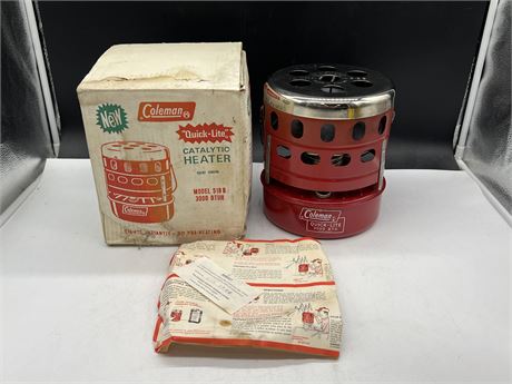 LIKE NEW IN BOX VINTAGE COLEMAN CATALYTIC HEATER - MODEL 5186
