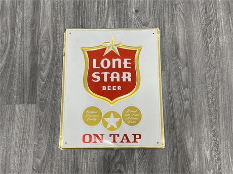 METAL LONE STAR BEER SIGN - 16”x20”