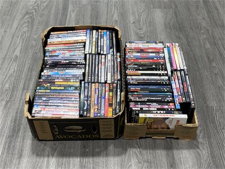 2 BOXES OF MISC. DVDS