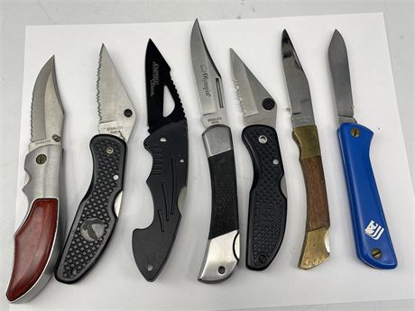 PACKAGE OF 7 POCKET KNIVES