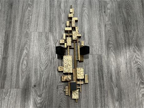 SYROCO 1970s BRUTALIST WALL CANDLE HOLDER (28” tall)
