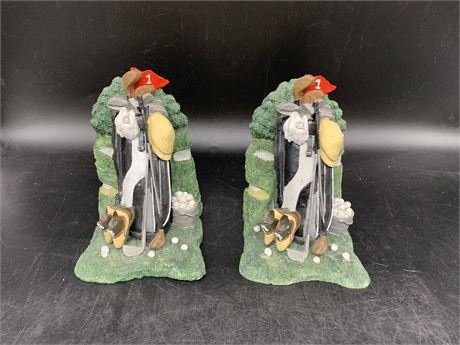PAIR OF GOLF BOOK ENDS