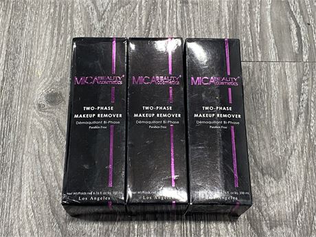 3 SEALED MICA BEAUTY MAKEUP REMOVERS