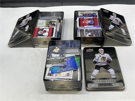 3 TINS OF NHL 2023/24 SERIES 2 CARDS INCLUDING INSERTS