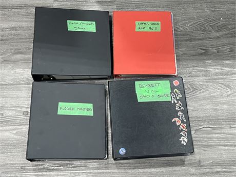 4 BINDERS OF MISC SPORTS CARDS & MAGS - SEE PHOTOS