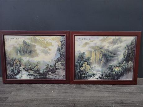 2 CHINESE PORCELAIN PICTURE (11.5"x14.5")