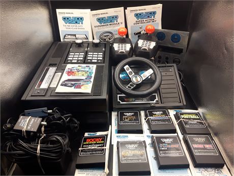COLECOVISION CONSOLES WITH GAMES - CONSOLES TURN ON - AS IS